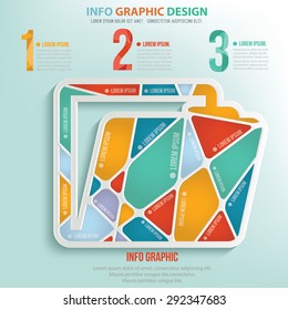 Folder puzzle info graphic design,clean vector
