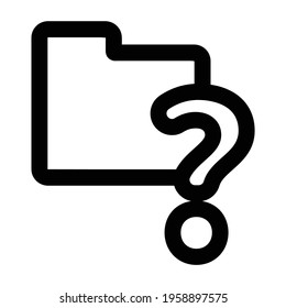 folder with question mark icon. folder illustration. Flat vector icon. can use for, icon design element,ui, web, app.