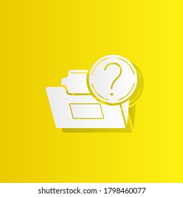 folder with a question white icon with shadow