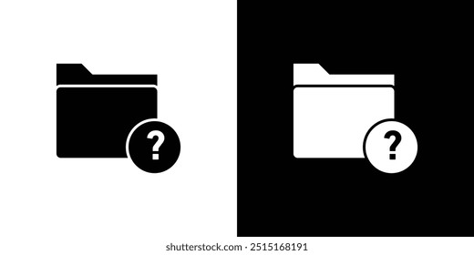Carpeta con icono de signo de interrogación Conjunto de símbolos de esquema