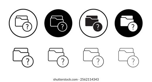 Folder with questionmark icon Outline vector for web ui