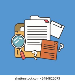 Folder with Questions, Binocular, Paper
