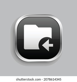ha recibido el diseño de iconos de relleno. Estilo botón brillante rectángulo redondeado aislado en fondo gris. Ilustración del vector