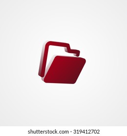 Folder Red 3d  illustration