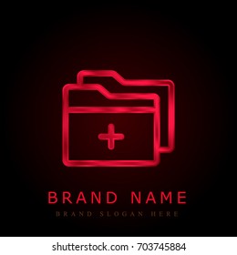 Folder red chromium metallic logo