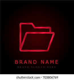 Folder red chromium metallic logo