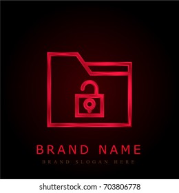 Folder red chromium metallic logo
