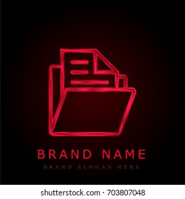 Folder red chromium metallic logo