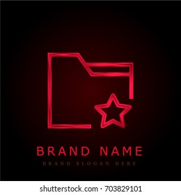 Folder red chromium metallic logo
