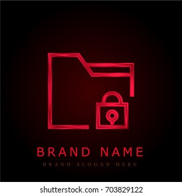 Folder red chromium metallic logo
