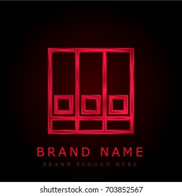 Folder red chromium metallic logo