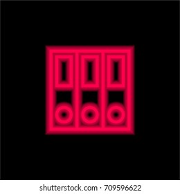 Folder red glowing neon ui ux icon. Glowing sign logo vector