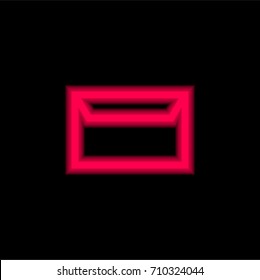 Folder red glowing neon ui ux icon. Glowing sign logo vector