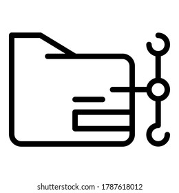 Folder remote access icon. Outline folder remote access vector icon for web design isolated on white background