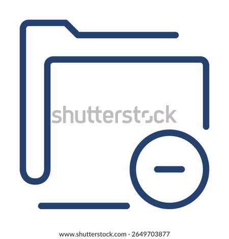 Folder remove icon flat illustration outline logo