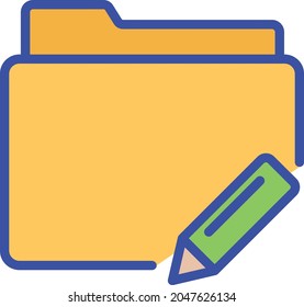 Folder rename Isolated Vector icon which can easily modify or edit

