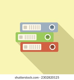 Folder report stack icon flat vector. Finance file. Chart data
