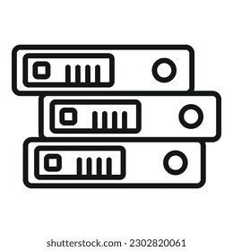 Folder report stack icon outline vector. Finance file. Chart data