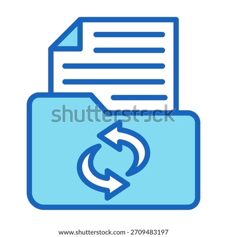 Folder Restore Icon Blue Color Style Vector Illustration