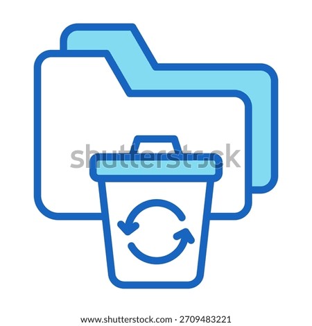 Folder Restore Icon Blue Color Style Vector Illustration