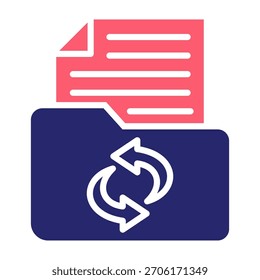Folder Restore Icon Color Fill Style Vector Illustration