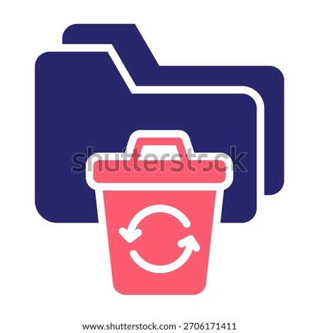 Folder Restore Icon Color Fill Style Vector Illustration