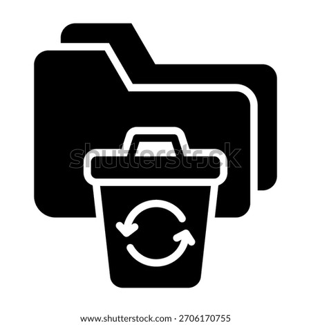 Folder Restore Icon Glyph Style Vector Illustration
