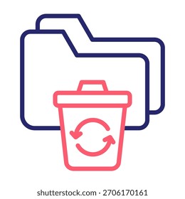 Ilustración vectorial de estilo de color de línea de icono de restauración de carpeta