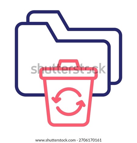 Folder Restore Icon Line Color Style Vector Illustration