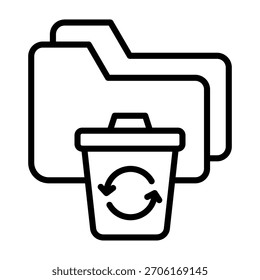Ilustración vectorial de estilo de línea de icono de restauración de carpeta