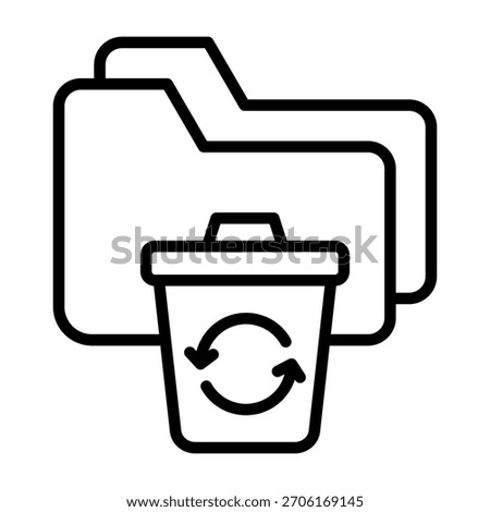 Folder Restore Icon Line Style Vector Illustration