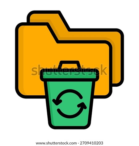 Folder Restore Icon Lineal Color Style Vector Illustration