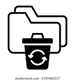 Icono de restauración de carpetas Ilustración vectorial de estilo mixto