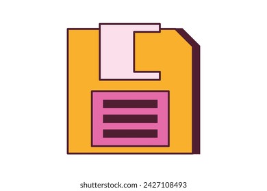 Folder Retro Flat Sticker Design