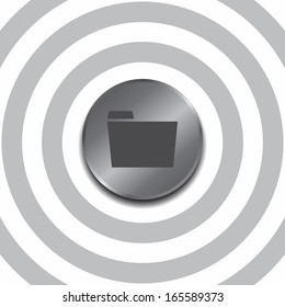 folder round silver steel icon button theme