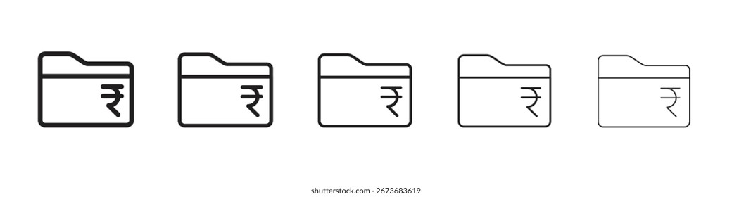 Folder ruppee icon vector illustration isolated