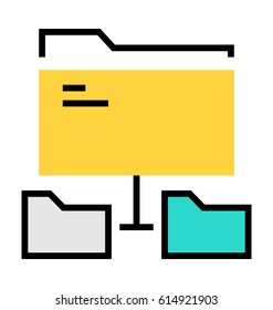 Folder sahre Colour Line Vector Icon