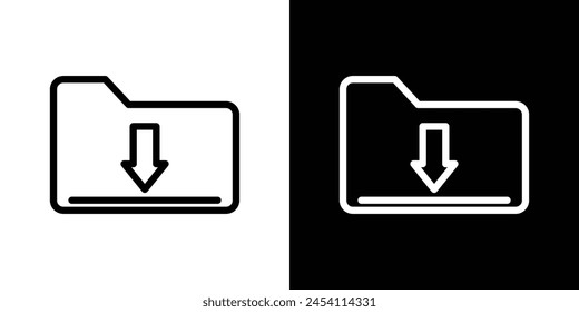 Folder Save Icon Set. Download management and file storage vector symbol.