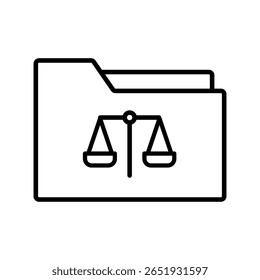 Folder with scales of justice icon document legal