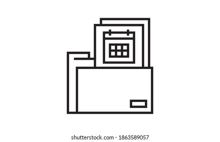 Folder schedule icon flat style vector illustration.