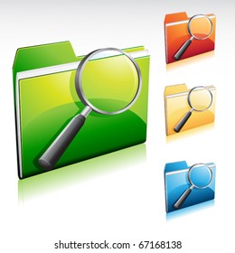 folder search icon, with color variations