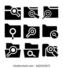 folder search icon isolated sign symbol vector illustration - Collection of high quality black style vector icons
