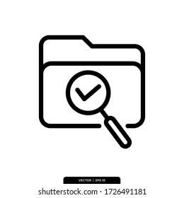 Folder Search Icon Vector Illustration Logo Template