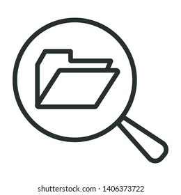 folder search - minimal line web icon. simple vector illustration. concept for infographic, website or app.
