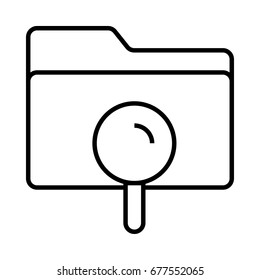 Folder Search Vector Icon