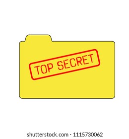 folder with secret ptotected files with a top secret stamp