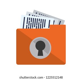 folder with secure padlock