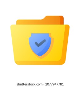 folder secure shield encryption single isolated icon with smooth style