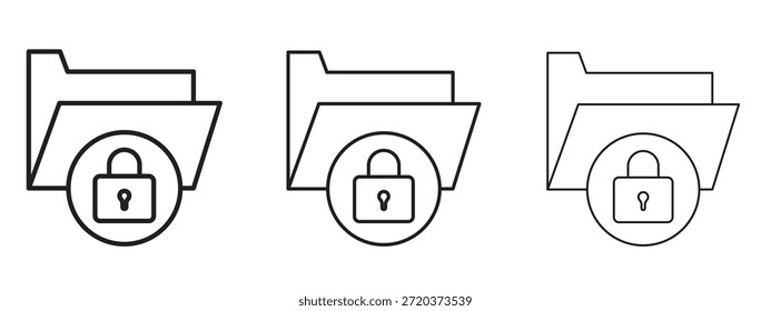 Icono de seguridad de la carpeta. Ilustración vectorial de estilo minimalista dibujado a mano