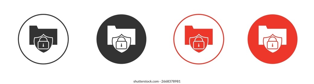 Paquete de iconos de seguridad de carpetas. Diseño de Vector Clipart